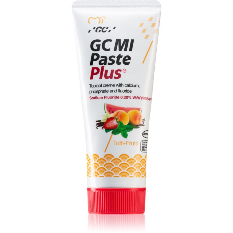 GC MI Paste Plus реминализиращ защитен крем за чувствителни зъби с флуорид вкус Tutti Frutti - Грижа за зъбите - Сравни цени от 1 магазин с безплатна доставка
