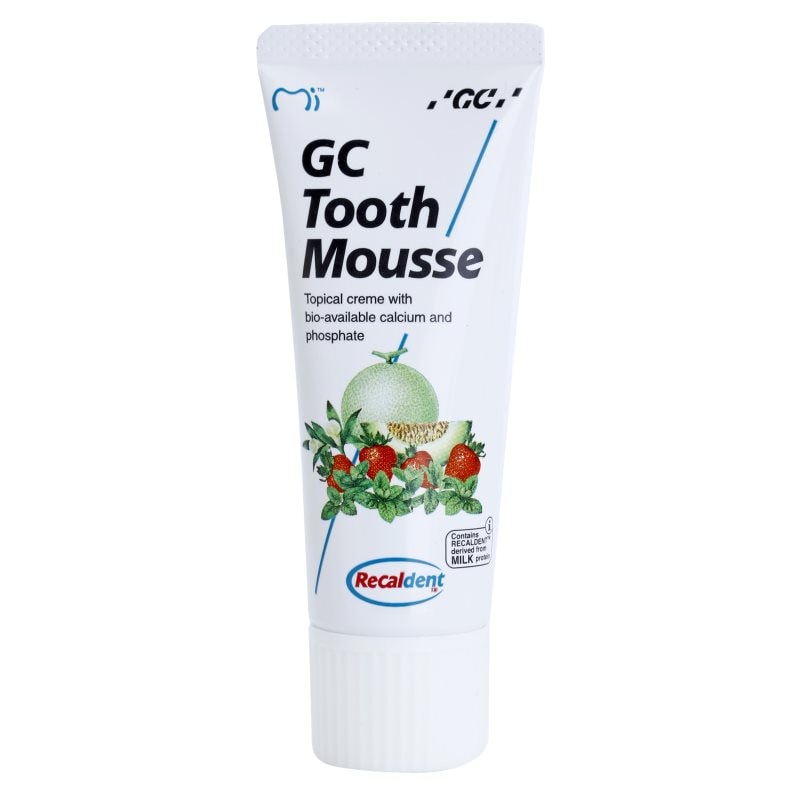 GC GC Tooth Mousse реминализиращ защитен крем за чувствителни зъби без флуорид вкус Melon - Унисекс парфюм 35мл - Сравни цени от 1 магазин с безплатна доставка