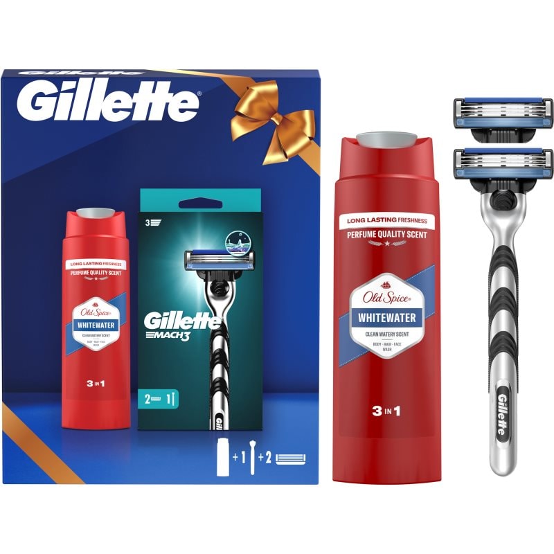 Gillette Whitewater + Mach3 Gift Set подаръчен комплект за мъже - Комплект - Сравни цени от 1 магазин с безплатна доставка