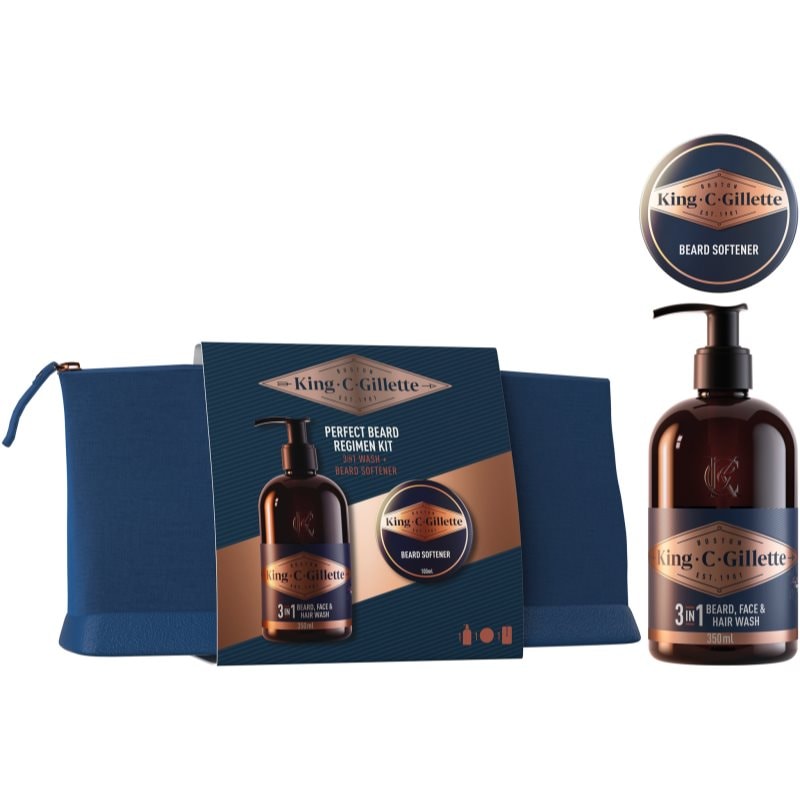 Gillette King C. Perfect Beard Regimen Kit подаръчен комплект за мъже - Комплект - Сравни цени от 1 магазин с безплатна доставка