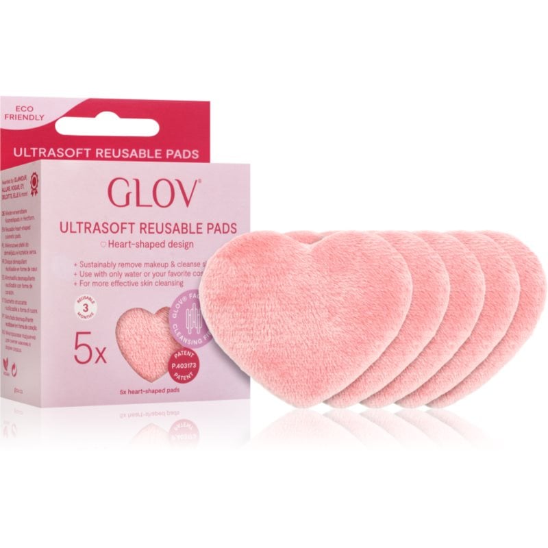 GLOV Heart-Shaped Ultrasoft тампони за почистване на грим, които могат да се перат