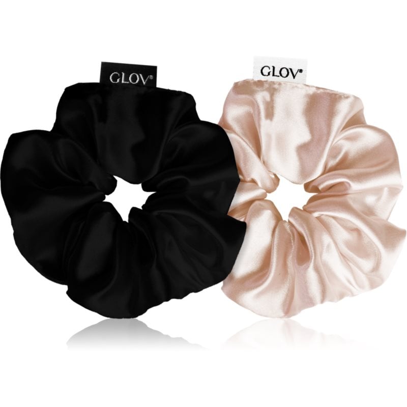 GLOV Satin Scrunchies M ластици за коса Sparkling Wine/Black
