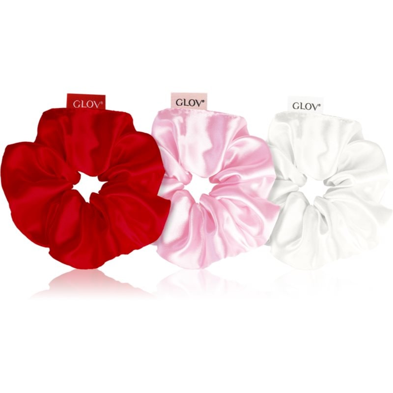 GLOV Satin Scrunchies L ластици за коса White/Pink/Red - Грижа за коса - Сравни цени от 1 магазин с безплатна доставка