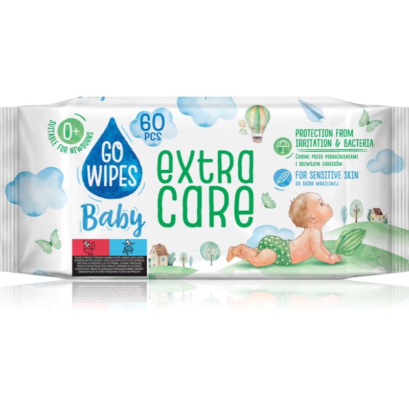 GoWipes Extra Care мокри почистващи кърпички за деца за чувствителна кожа 0+ - Грижа за лице - Сравни цени от 1 магазин с безплатна доставка