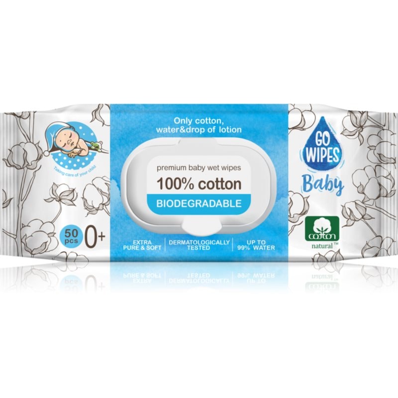 GoWipes Baby 100% Cotton Biodegradable нежни мокри кърпички за бебета за чувствителна кожа 0+ - Грижа за лице - Сравни цени от 1 магазин с безплатна доставка