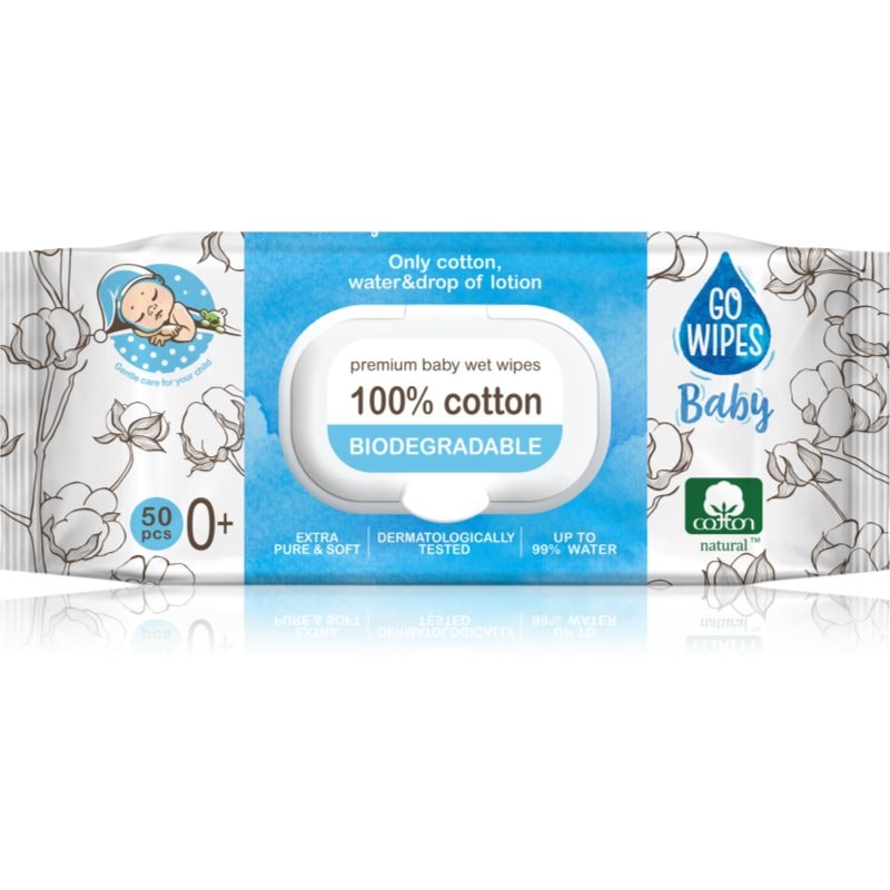 GoWipes Baby 100% Cotton Biodegradable нежни мокри кърпички за бебета за чувствителна кожа 0+ - Грижа за лице - Сравни цени от 1 магазин с безплатна доставка