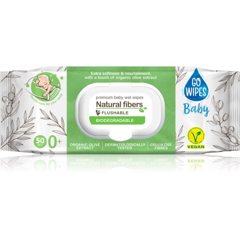 GoWipes Baby Natural Fibers нежни мокри кърпички за бебета за чувствителна кожа 0+