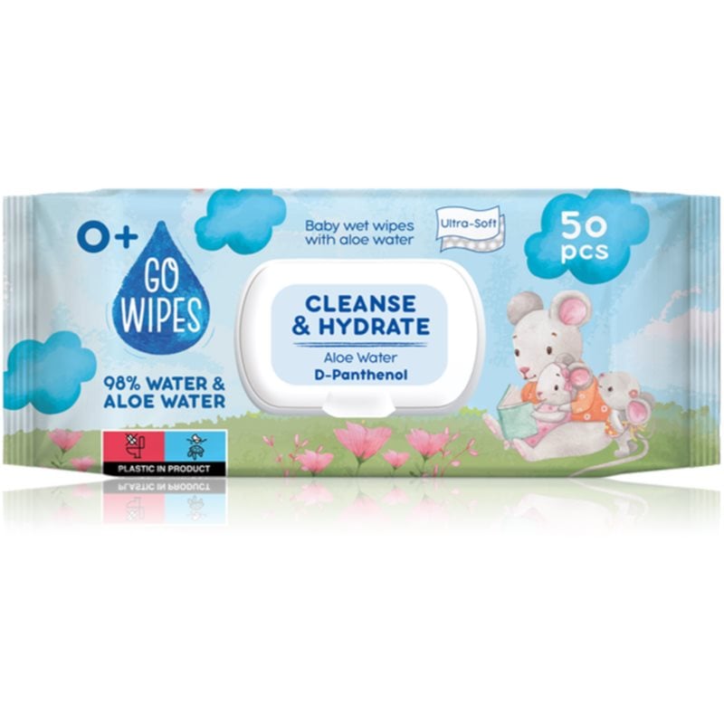 GoWipes Cleanse & Hydrate нежни мокри кърпички за бебета за чувствителна кожа алое вера 0+
