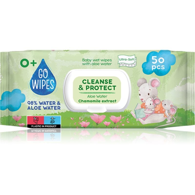 GoWipes Cleanse & Protect Chamomile extract нежни мокри кърпички за бебета с алое вера