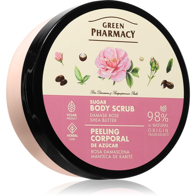 Green Pharmacy Damask Rose & Shea Butter Body Scrub захарен скраб за тяло