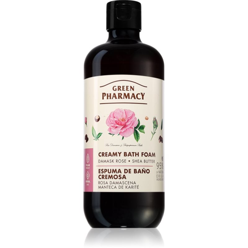 Green Pharmacy Damask Rose & Shea Butter Bath Foam кремообразна пяна за вана с масло от шеа
