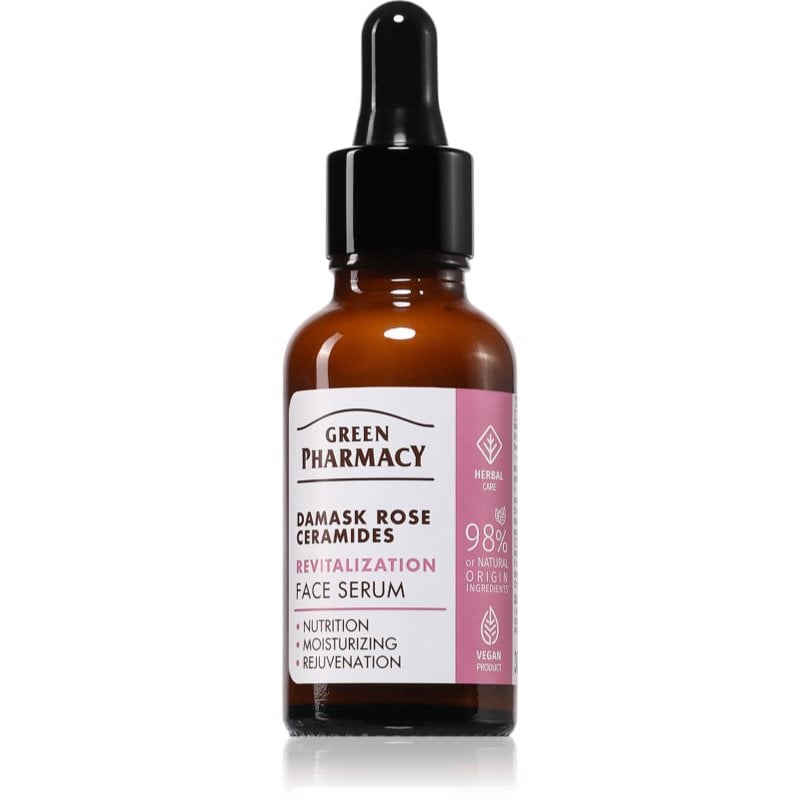 Green Pharmacy Damask Rose & Ceramides Serum ревитализиращ серум за лице