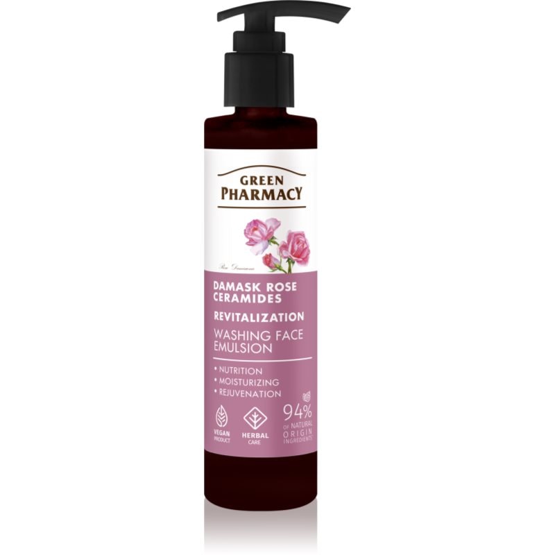 Green Pharmacy Damask Rose & Ceramides Face Emulsion почистваща емулсия за лице - Грижа за лице - Сравни цени от 1 магазин с безплатна доставка
