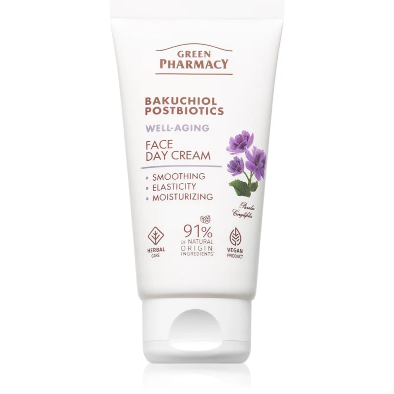 Green Pharmacy Bakuchiol & Postbiotics Day Face Cream подмладяващ защитен дневен крем