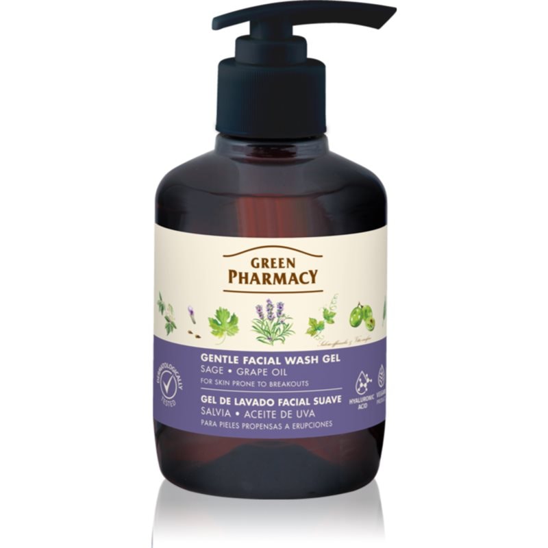 Green Pharmacy Sage & Thyme Face Wash нежен почистващ гел за раздразнена кожа на лицето - Грижа за лице - Сравни цени от 1 магазин с безплатна доставка