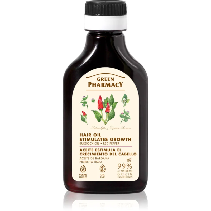 Green Pharmacy Red Peppers Burdock Oil масло от репей за стимулиране растежа на косата - Грижа за коса - Сравни цени от 1 магазин с безплатна доставка