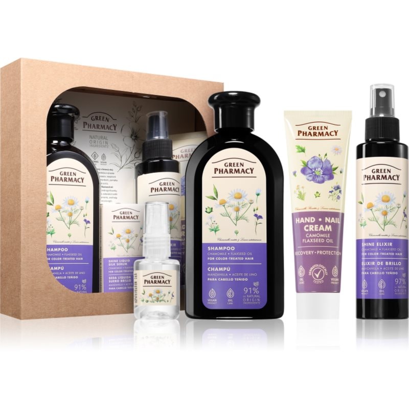 Green Pharmacy Chamomile & Flaxseed oil Set подаръчен комплект за боядисана коса - Комплект - Сравни цени от 1 магазин с безплатна доставка