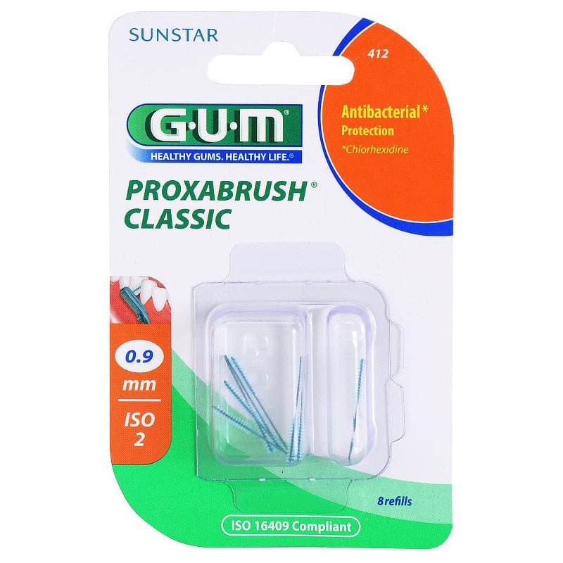 G.U.M Proxabrush Classic резервни четки за междузъбно пространство в блистер 0,9 mm (Interdental Brush)