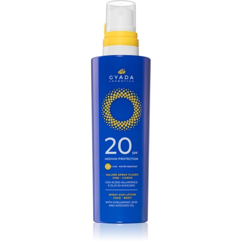 Gyada Cosmetics Gyada Cosmetics Solar Medium Protection защитен спрей за лице и тяло SPF 20 - Унисекс парфюм 200мл - Сравни цени от 1 магазин с безплатна доставка