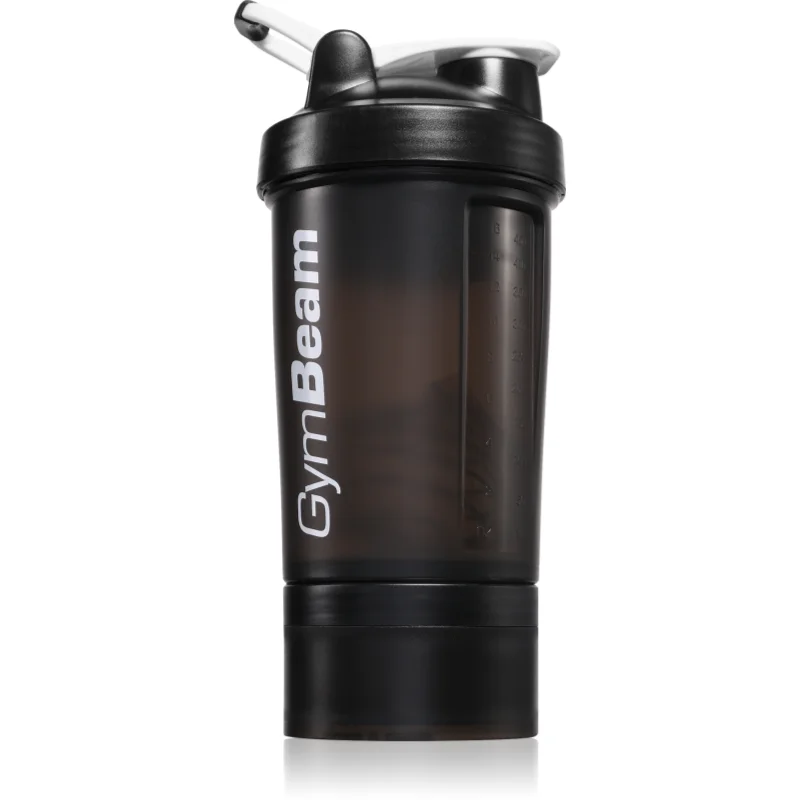 GymBeam Blend Bottle спортен шейкър + контейнер боя Black White