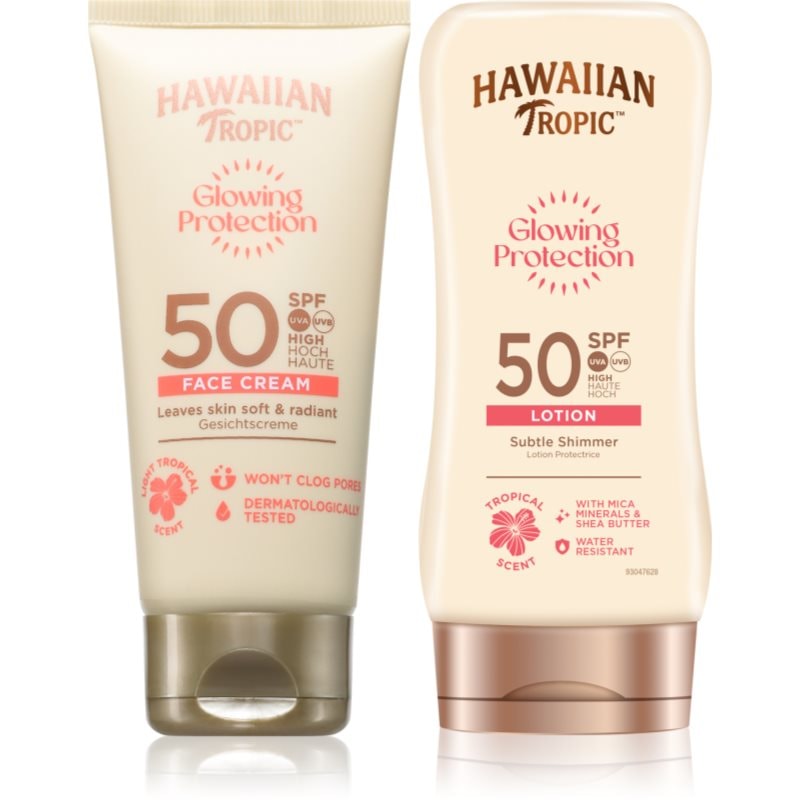 Hawaiian Tropic Glowing Protection комплект - Комплект - Сравни цени от 1 магазин с безплатна доставка