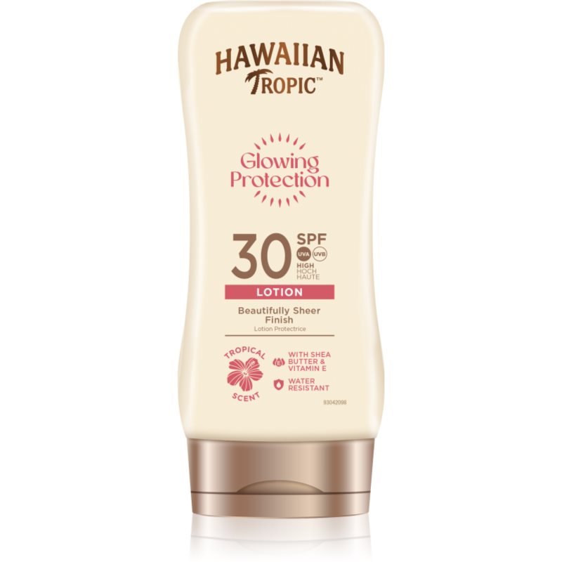 Hawaiian Tropic Hawaiian Tropic Glowing Protection Beautifully Sheer Finish мляко за загар SPF 30 - Унисекс парфюм 180мл - Сравни цени от 1 магазин с безплатна доставка