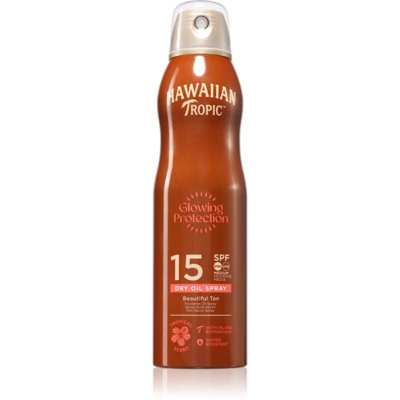 Hawaiian Tropic Glowing Protection Dry Oil Spray слънцезащитен спрей SPF 15 - Грижа за тяло - Сравни цени от 1 магазин с безплатна доставка