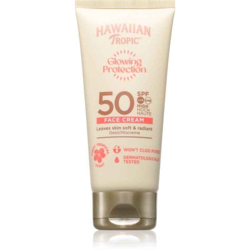 Hawaiian Tropic Glowing Protection Face Cream слънцезащитен крем за лице SPF 50