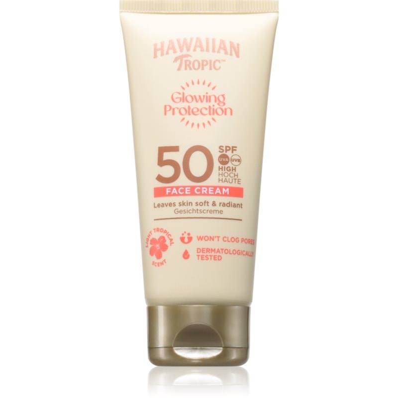 Hawaiian Tropic Glowing Protection Face Cream слънцезащитен крем за лице SPF 50 - Грижа за тяло - Сравни цени от 1 магазин с безплатна доставка