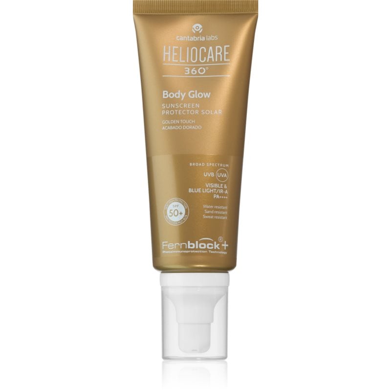 Heliocare 360° Body Glow гел за тяло с блестящи частици за тен SPF 50+