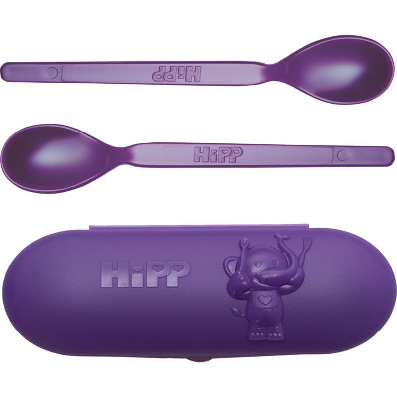 Hipp Spoons Set сет за хранене на път Purple