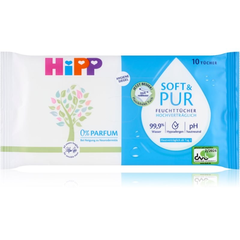 Hipp Soft & Pur мокри почистващи кърпички за деца от раждането им - Грижа за тяло - Сравни цени от 1 магазин с безплатна доставка