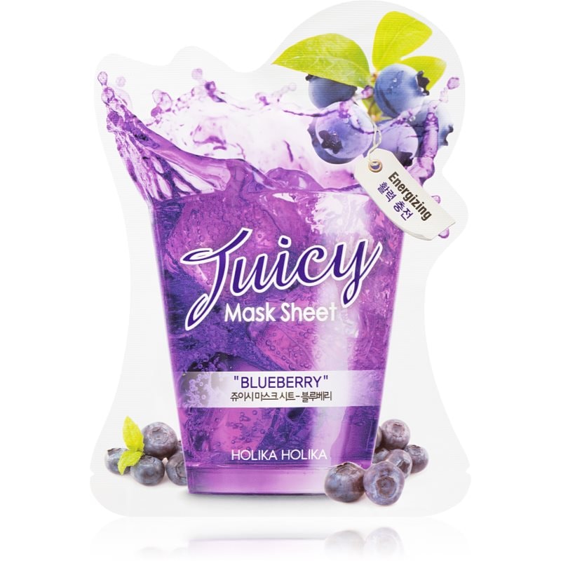 Holika Holika Juicy Mask Sheet Blueberry платнена маска за лице с енергизиращ ефект - Грижа за лице - Сравни цени от 1 магазин с безплатна доставка