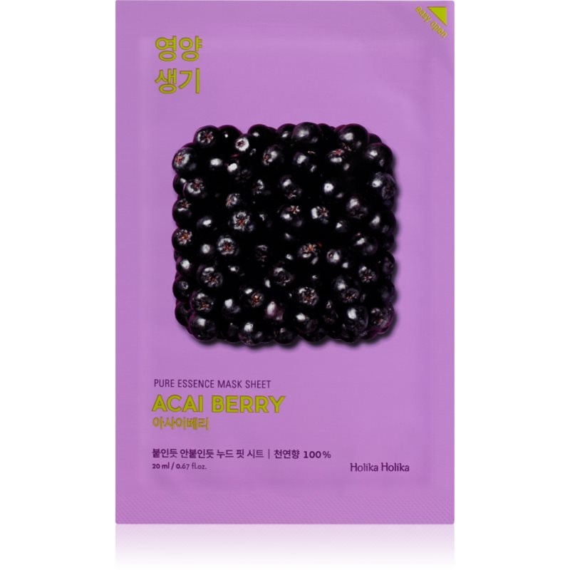 Holika Holika Pure Essence Acai Berry ексфолираща платнена маска - Грижа за лице - Сравни цени от 1 магазин с безплатна доставка