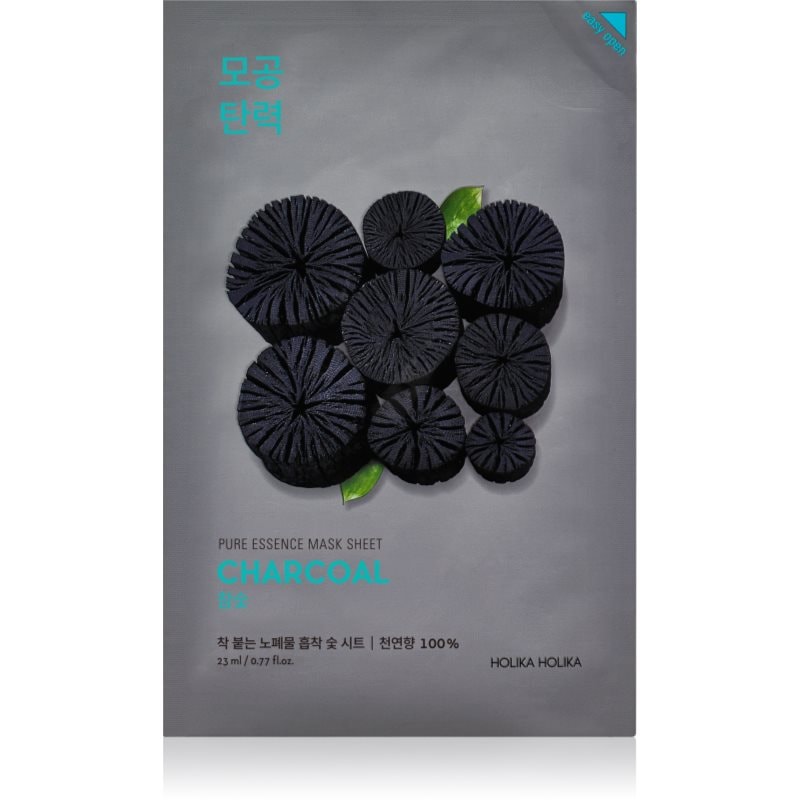 Holika Holika Pure Essence Charcoal почистваща платнена маска с активен въглен - Грижа за лице - Сравни цени от 1 магазин с безплатна доставка