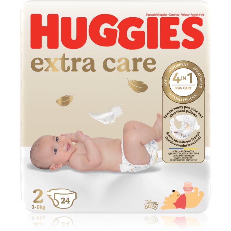 Huggies Extra Care Size 2 еднократни пелени 3-6 kg - Грижа за тяло - Сравни цени от 1 магазин с безплатна доставка