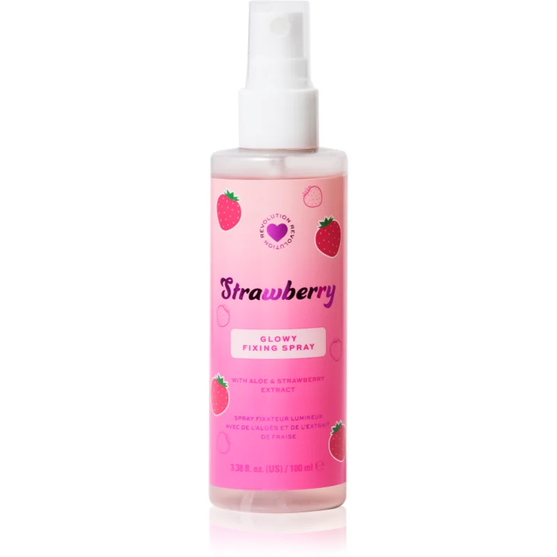I Heart Revolution Strawberry Glow Fixing Spray озаряващ фиксиращ спрей