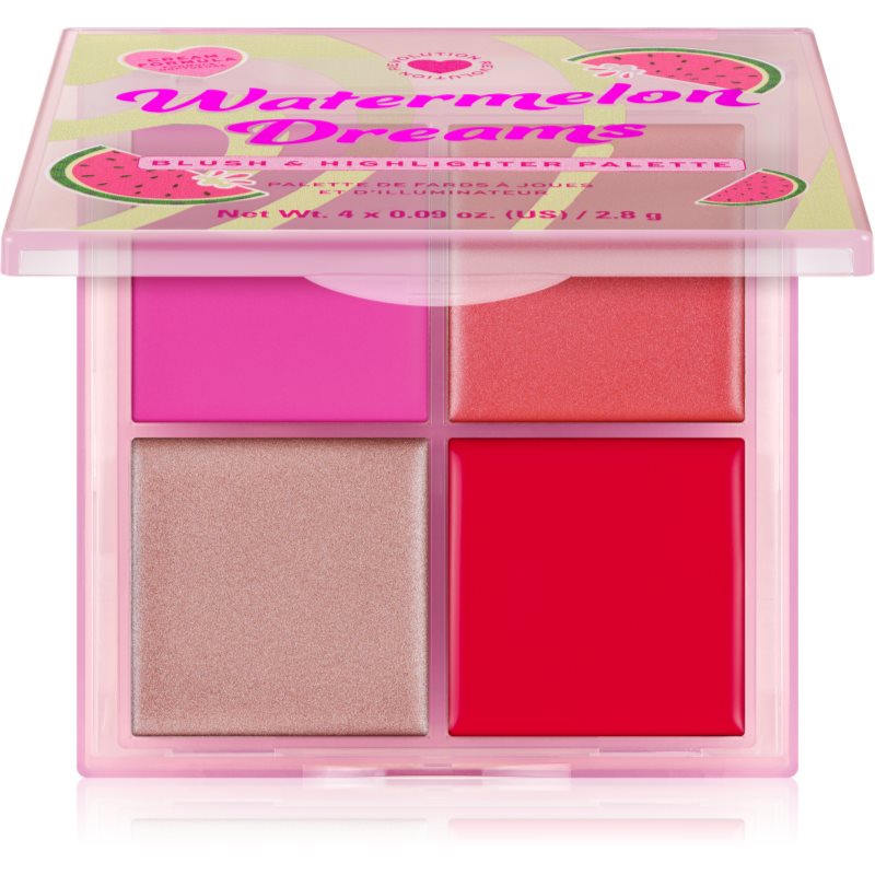 I Heart Revolution Watermelon Dreams Blush & Highlighter Quad палитра с хайлайтъри и ружове - Грим - Сравни цени от 1 магазин с безплатна доставка