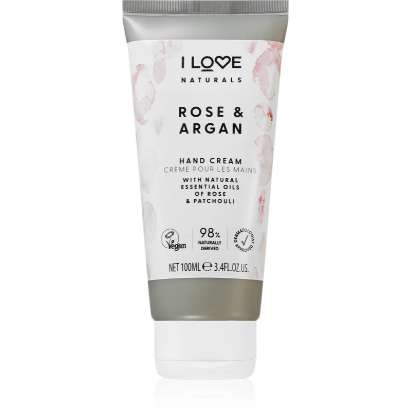 I Love Naturals Rose & Argan хидратиращ крем за ръце с аромат на рози