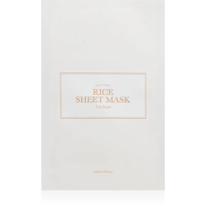 I'm from Rice Sheet Mask хидратираща платнена маска да уеднакви цвета на кожата - Грижа за лице - Сравни цени от 1 магазин с безплатна доставка