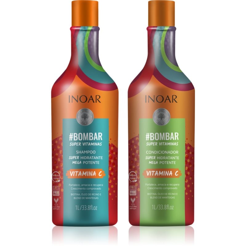 INOAR #Bombar Super Line Super Vitaminas комплект За коса с витамин С 2x - Комплект - Сравни цени от 1 магазин с безплатна доставка