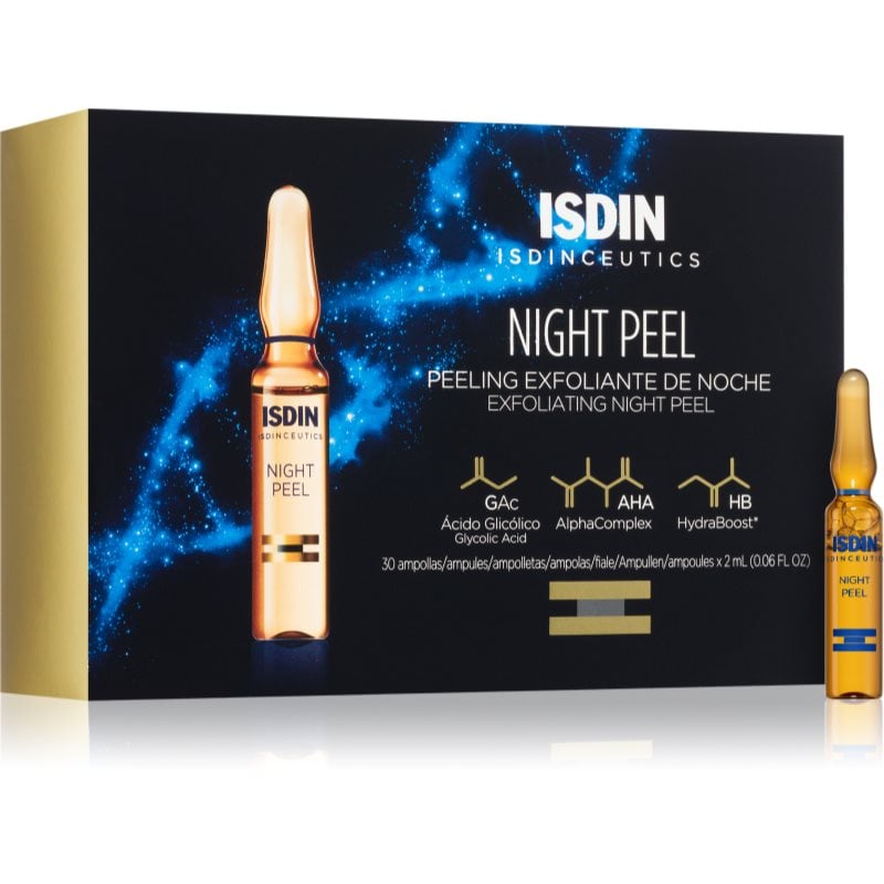 ISDIN Isdinceutics Night Peel ексфолиращ и пилинг серум в ампули 30x