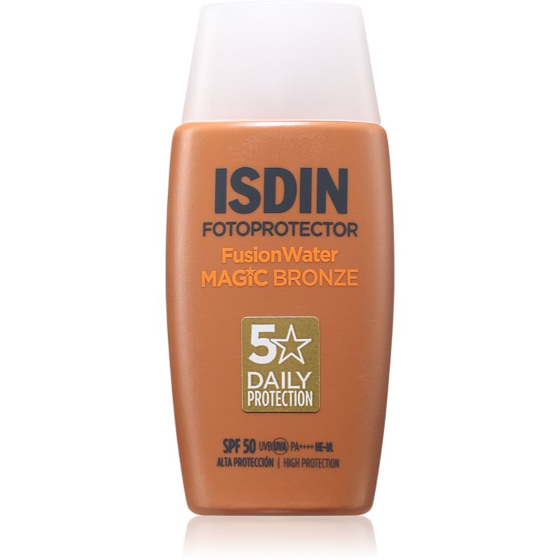 ISDIN Fotoprotector FusionWater Magic Bronze защитна тонирана течност за лице SPF 50 - Грижа за тяло - Сравни цени от 1 магазин с безплатна доставка