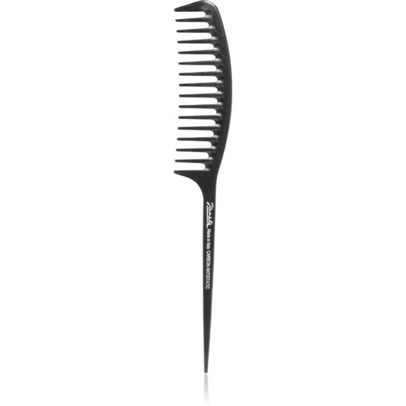 Janeke Carbon Fibre Fashion Comb with a long tail and wavy frame гребен за коса