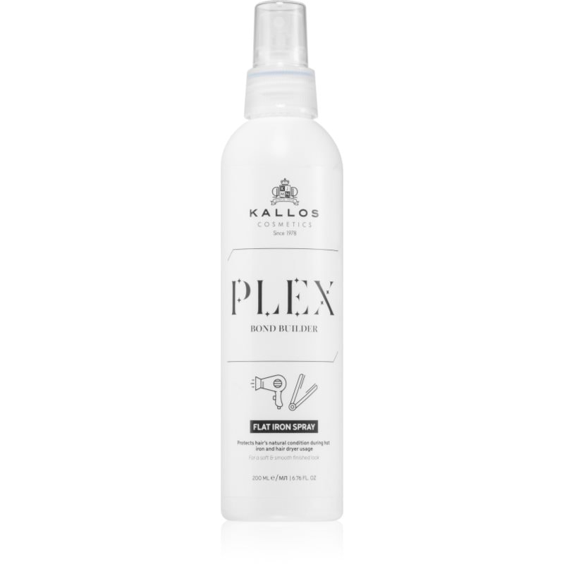 Kallos Plex Flat Iron Spray термозащитен спрей за оформяне с преса и маша за увредена и химически третирана коса - Грижа за коса - Сравни цени от 1 магазин с безплатна доставка