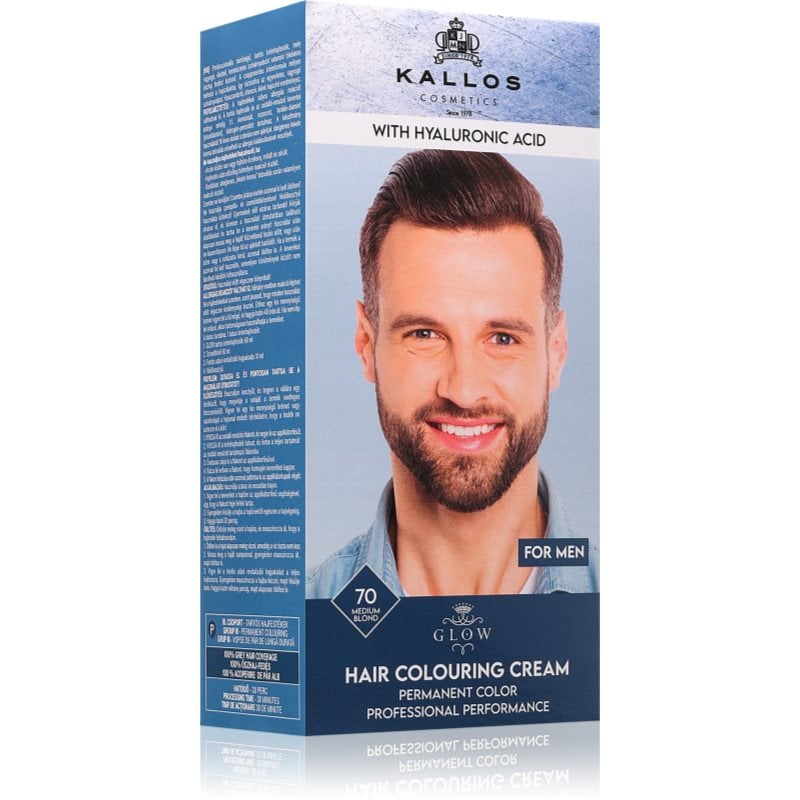 Kallos Glow Lasting Cream Colour перманентната боя за коса за мъже цвят Medium Blond