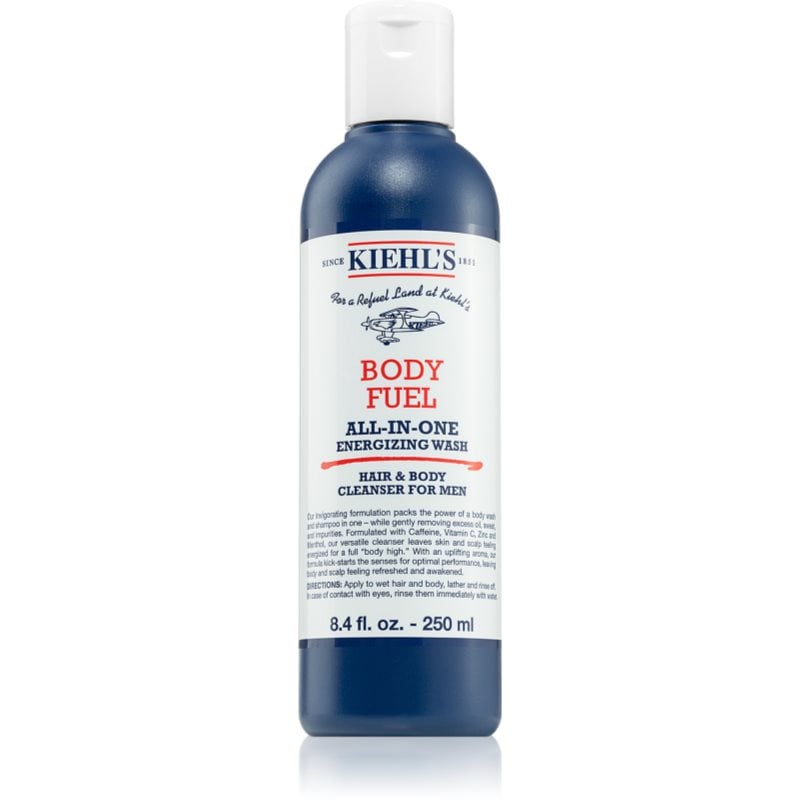Kiehl's Body Fuel All-in One Energizing Wash шампоан и душ гел за всички видове кожа, включително и чувствителна за мъже