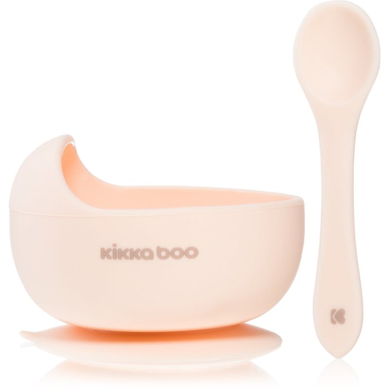 Kikkaboo Silicone Bowl with Spoon силиконова купичка с лъжичка 4 m+ Pink