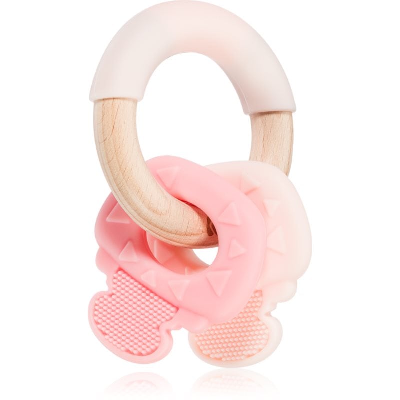 Kikkaboo Silicone and Wood Teether Keys гризалка Pink