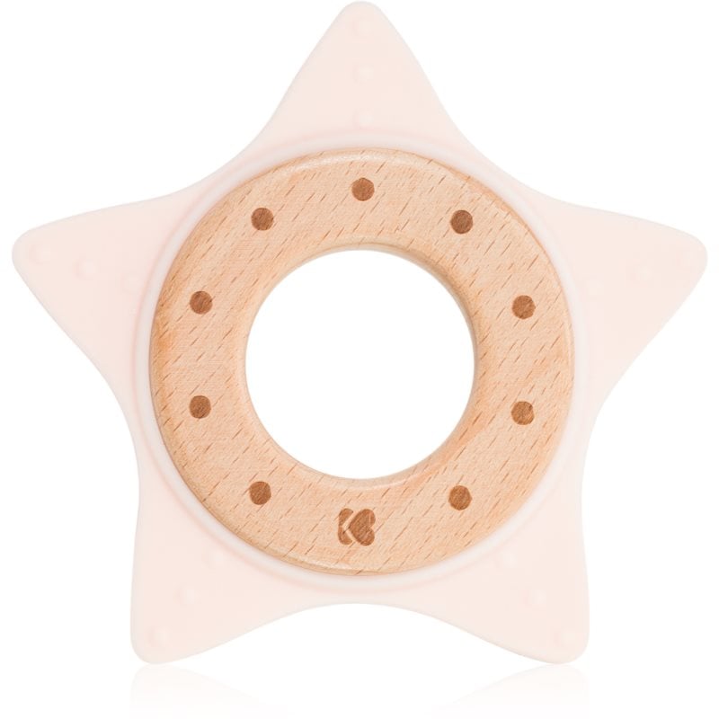 Kikkaboo Silicone and Wood Teether Star гризалка Pink